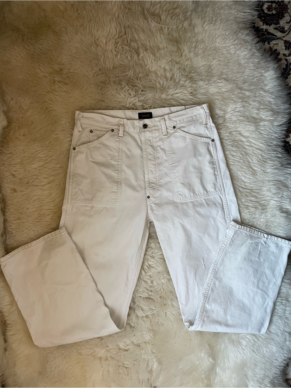 Vintage | HTF chimala men’s white selvedge denim carpenter style wide leg jeans